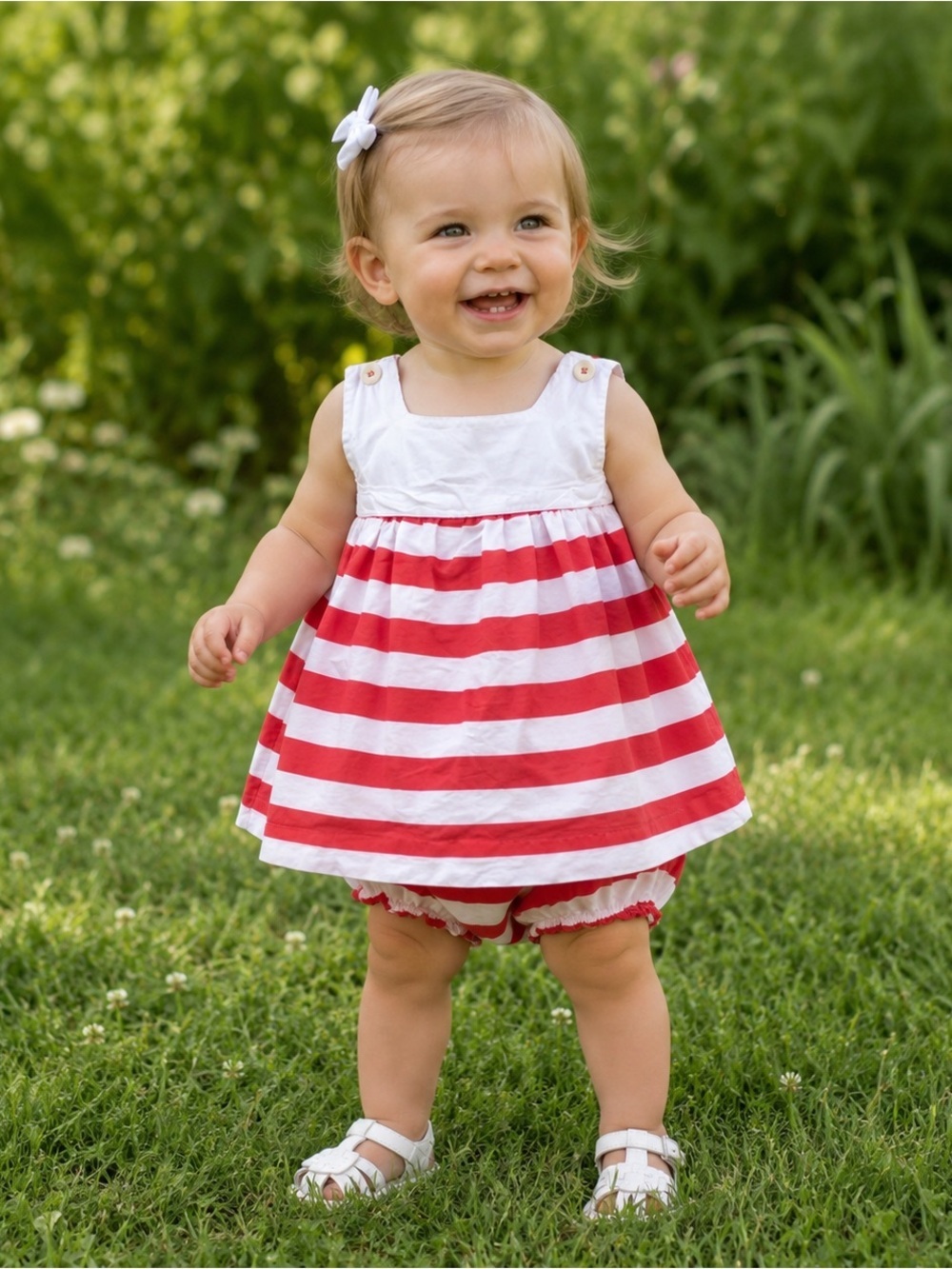 Jacadi Baby kid Dress + pants 12/18 months Jacadi red white